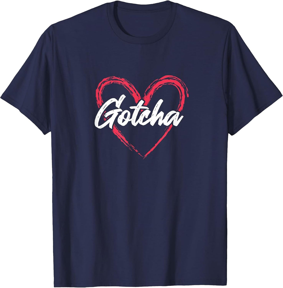 Gotcha Adoption Day Love Heart Family T-Shirt - Navy Blue