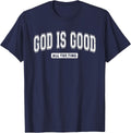 Vintage Retro Christian God is Good All The Time Jesus T-Shirt - Navy Blue