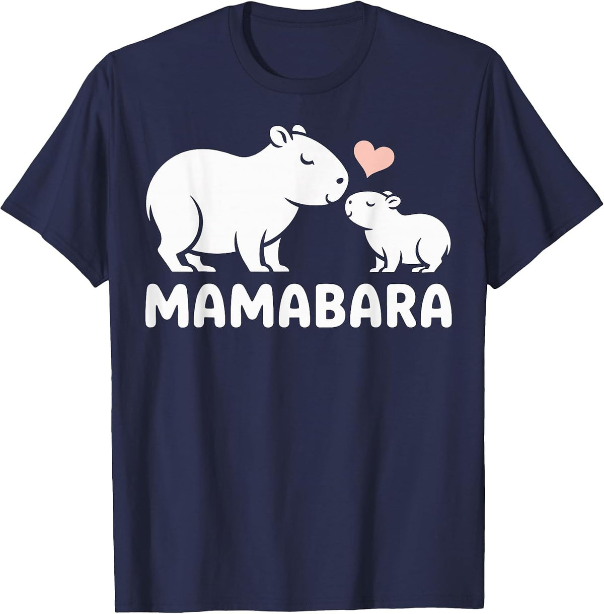 Mamabara Capybara Mother T-Shirt - Navy Blue