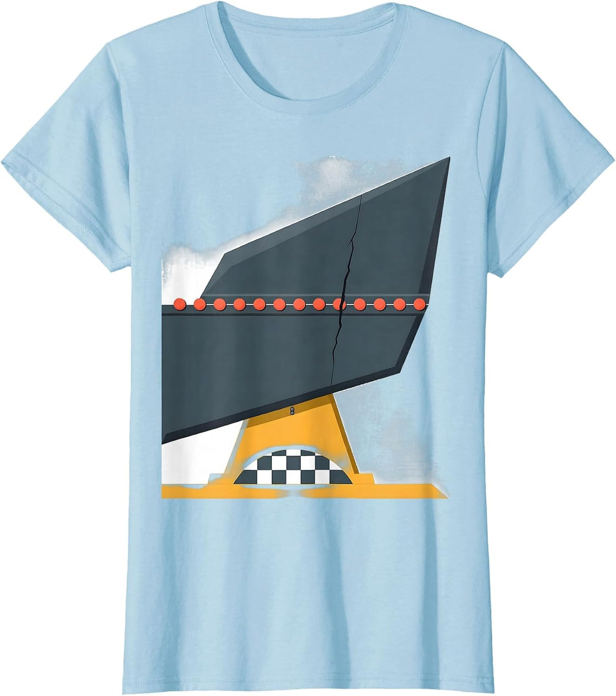 Women's Sprint-Car Wing Flat Vector Racing Enthusiast Humor T-Shirt - Baby Blue