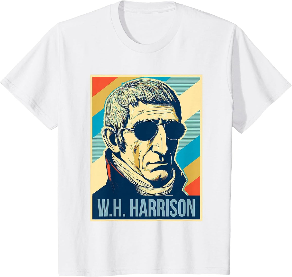 4th of July William Henry Harrison President Retro Patriotic T-Shirt - White