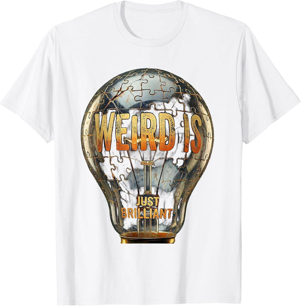 Men's Weird Is Just Brilliant Autism Awareness Design T-Shirt - White