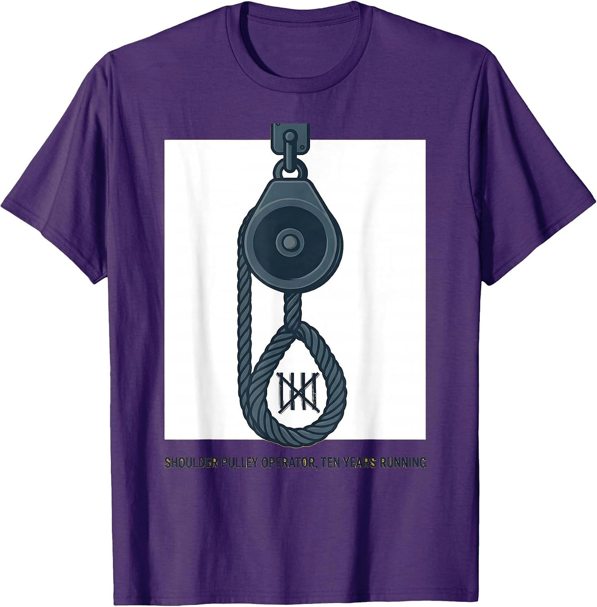 Shoulder Pulley Operator, Ten Years Running Physical Therapy T-Shirt - Purple
