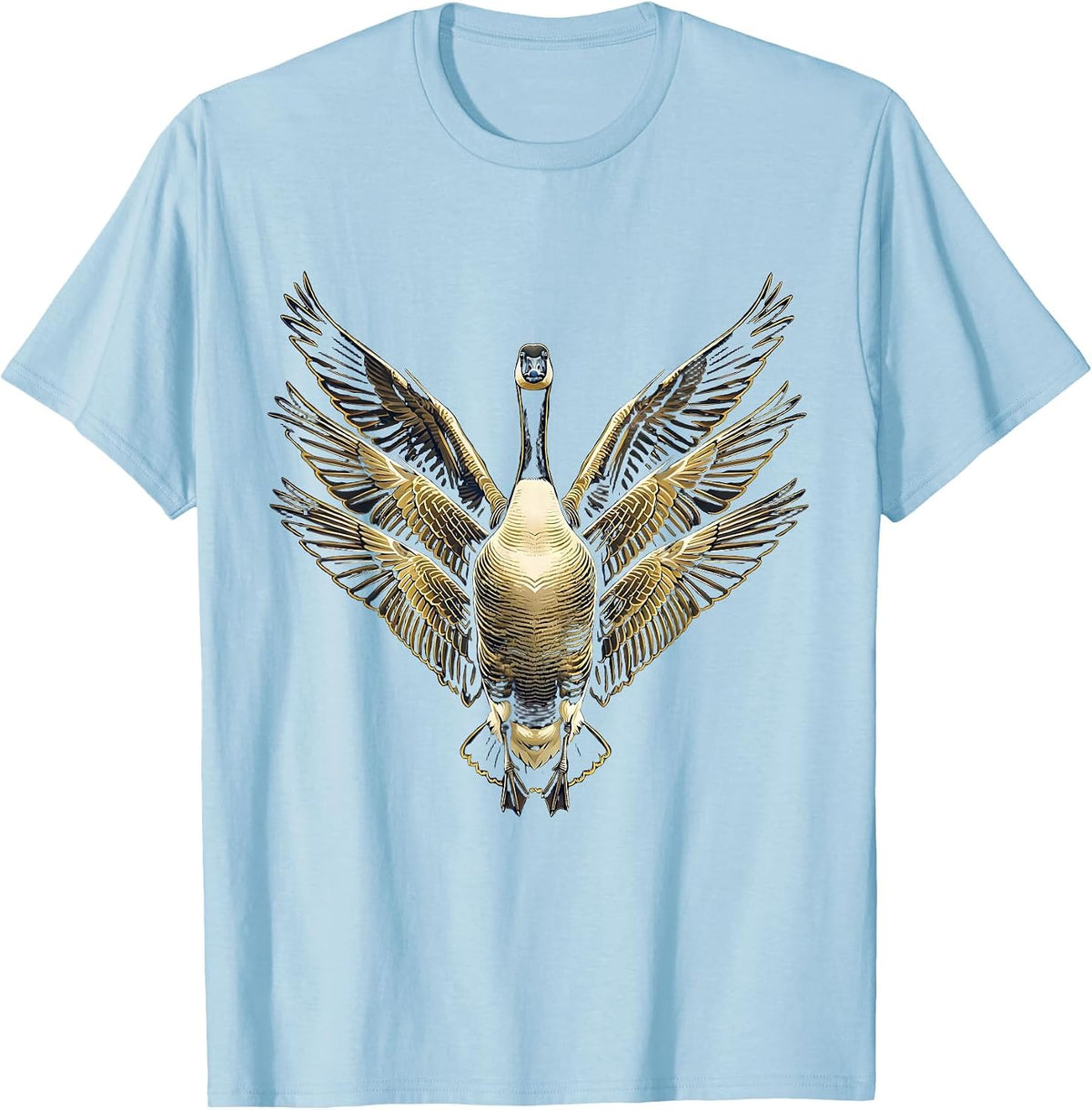 Men's Geese Flying V-Formation Wildlife Nature Design T-Shirt - Baby Blue