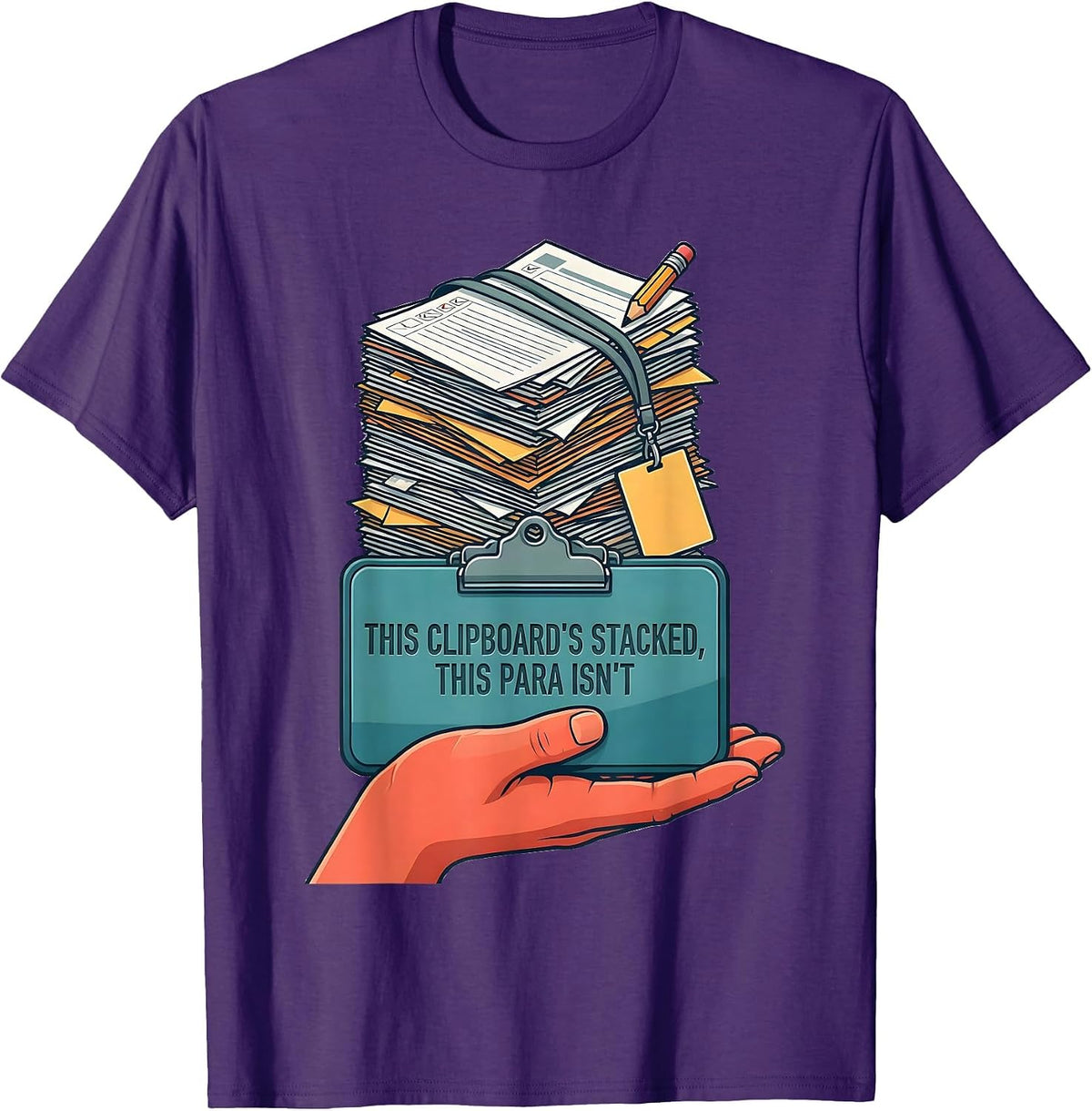 Men's This Clipboard's Stacked, This Para Isn't Funny T-Shirt - Purple