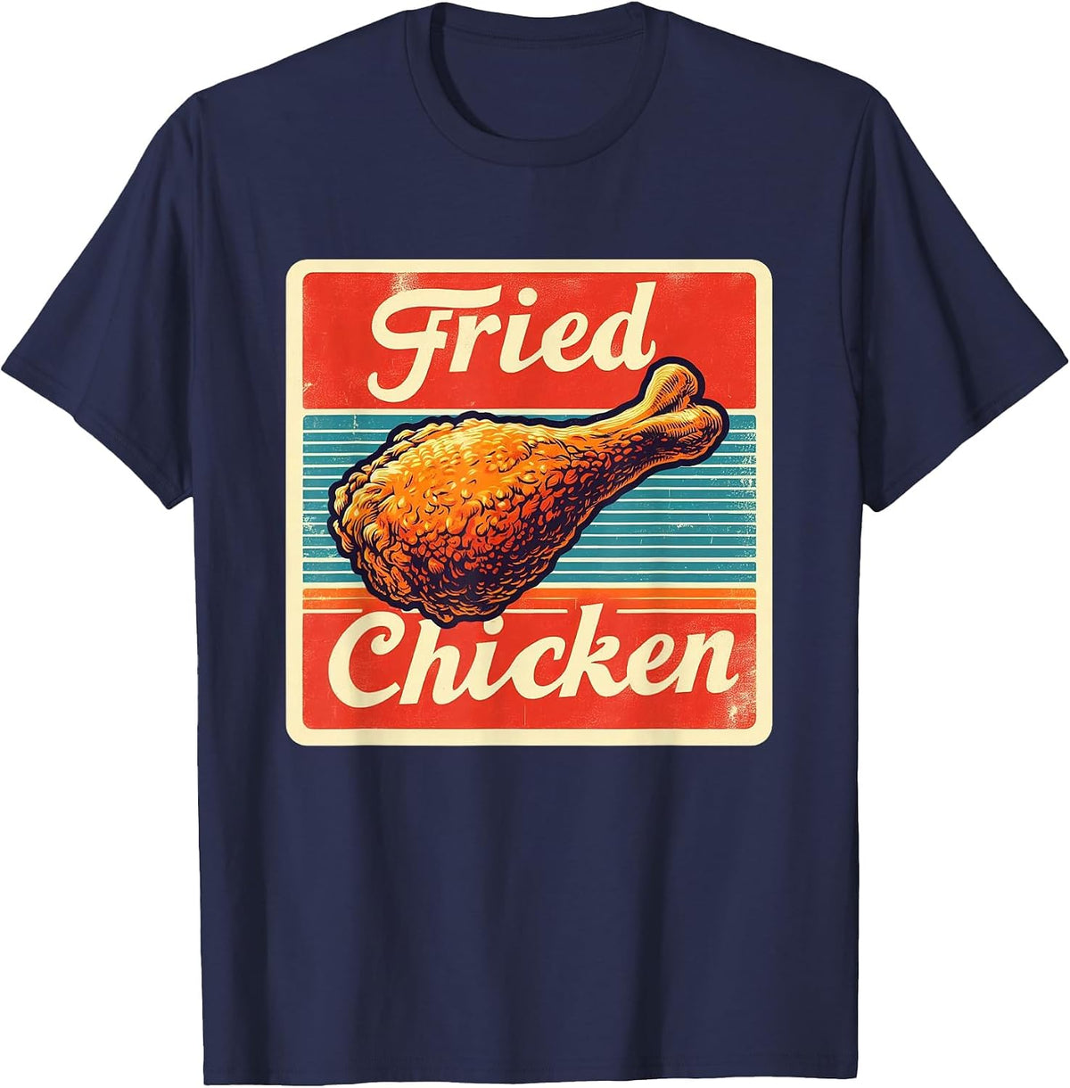 Vintage Fried Chicken T-Shirt - Navy Blue