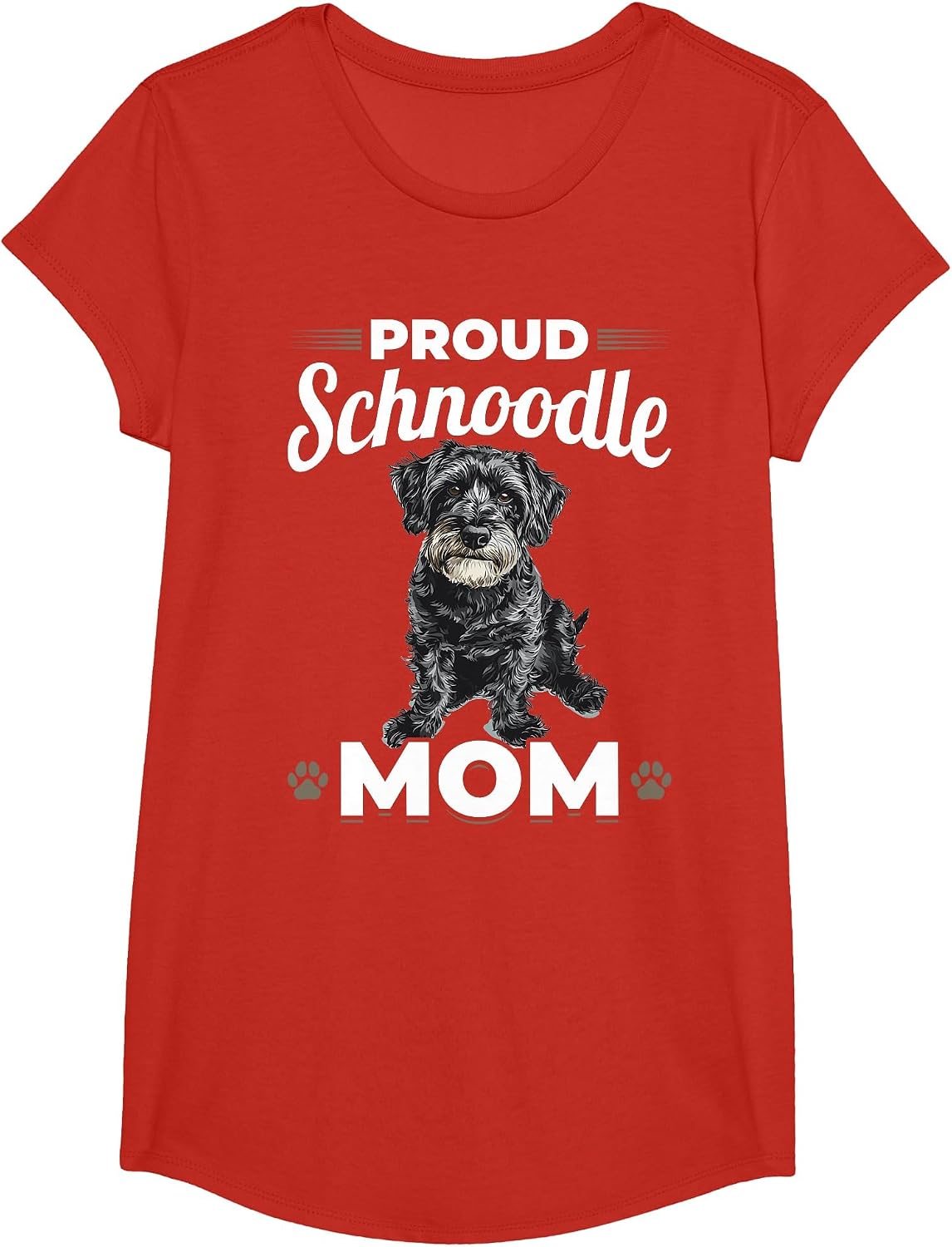 Schnoodle Snoodle Dog Breed Proud Schnoodle Mom T-Shirt - Girls Red