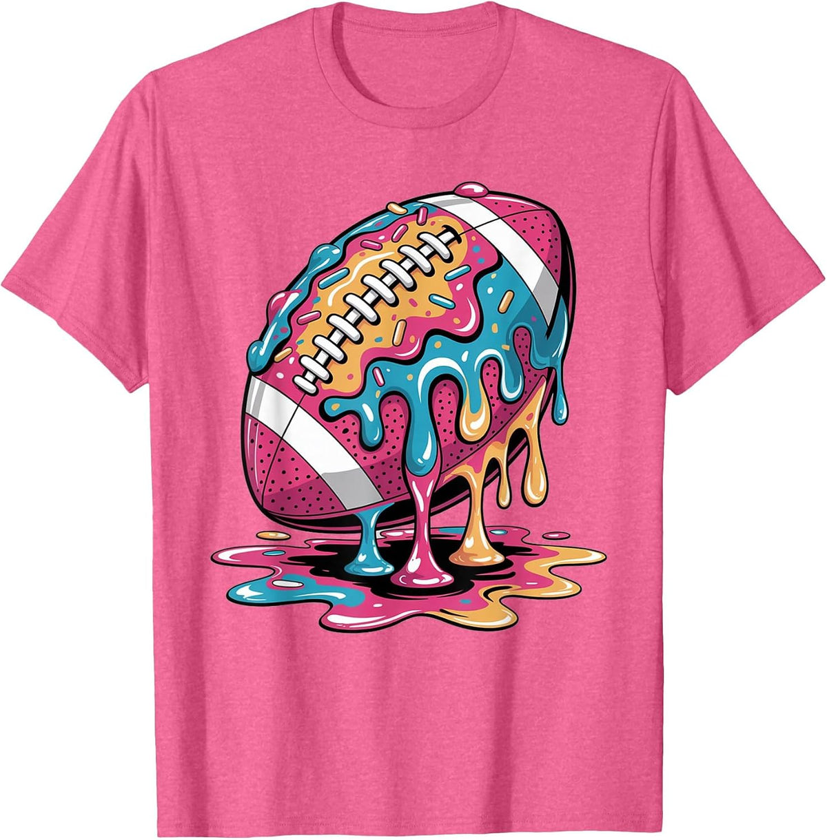 Ice Cream Drip Football Stuff QB RB Lineman WR Drip for Boys T-Shirt - Pink Heather