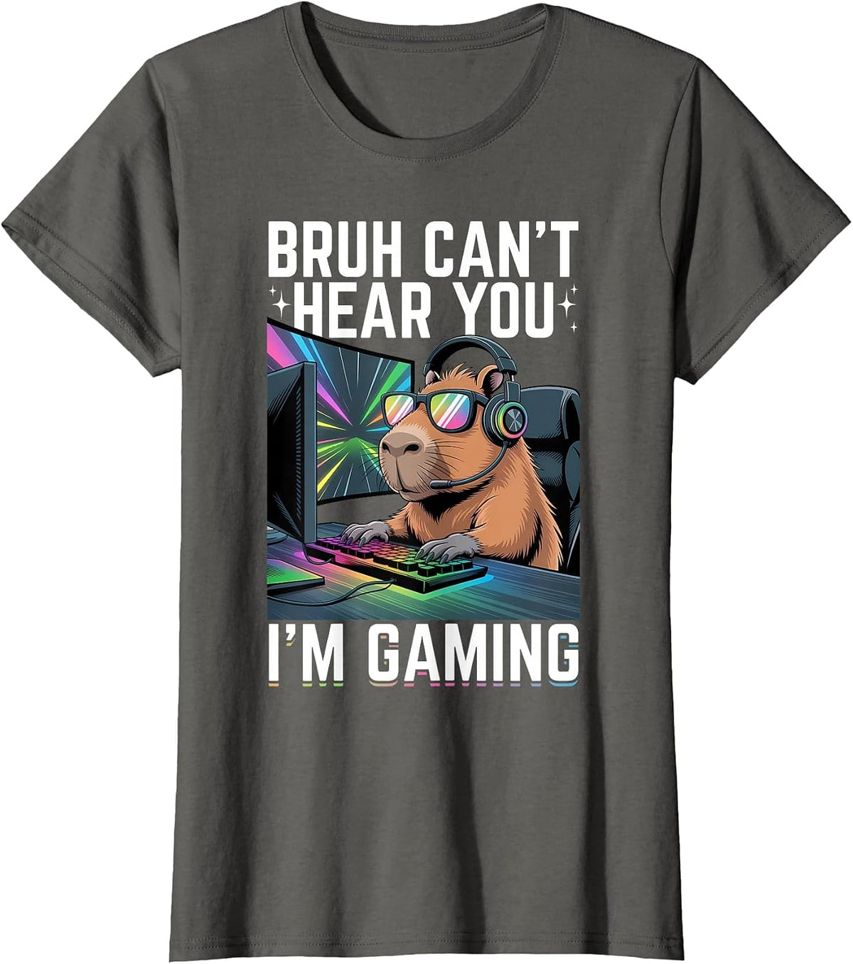 Gaming Capybara Gamer T-Shirt - Asphalt Grey