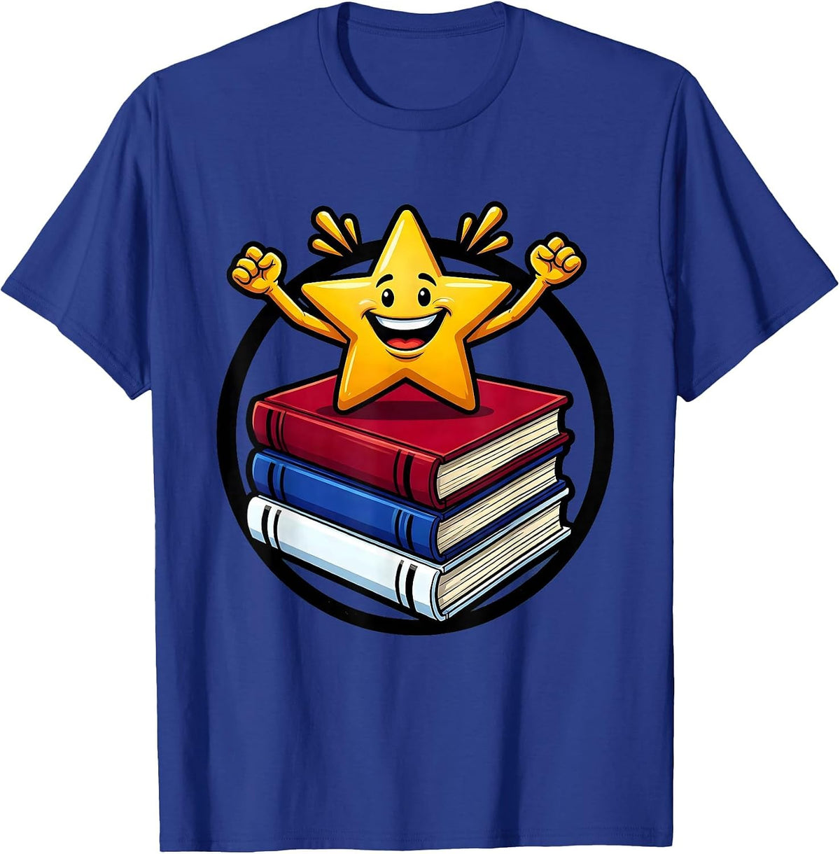 Men's Special Education Teacher Star Books Graphic T-Shirt - Royal Blue