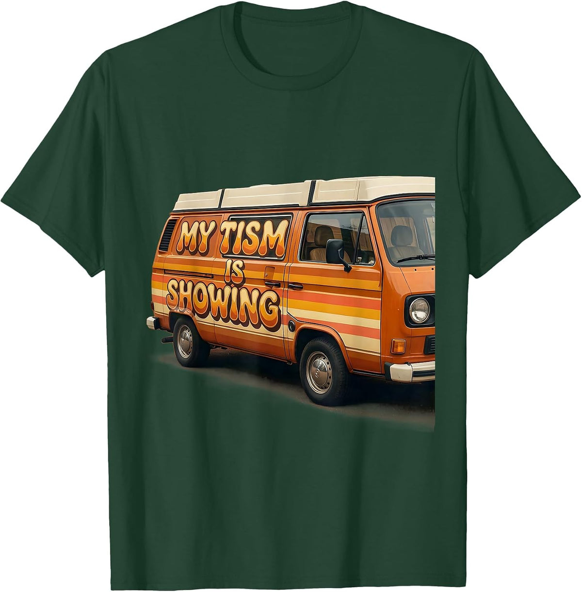Rizz Em With The Tism My Tism Is Showing T-Shirt - Dark Green
