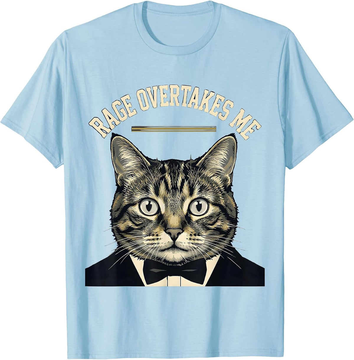 Men's Rage Overtakes Me Sports Cat Meme Humor T-Shirt - Baby Blue