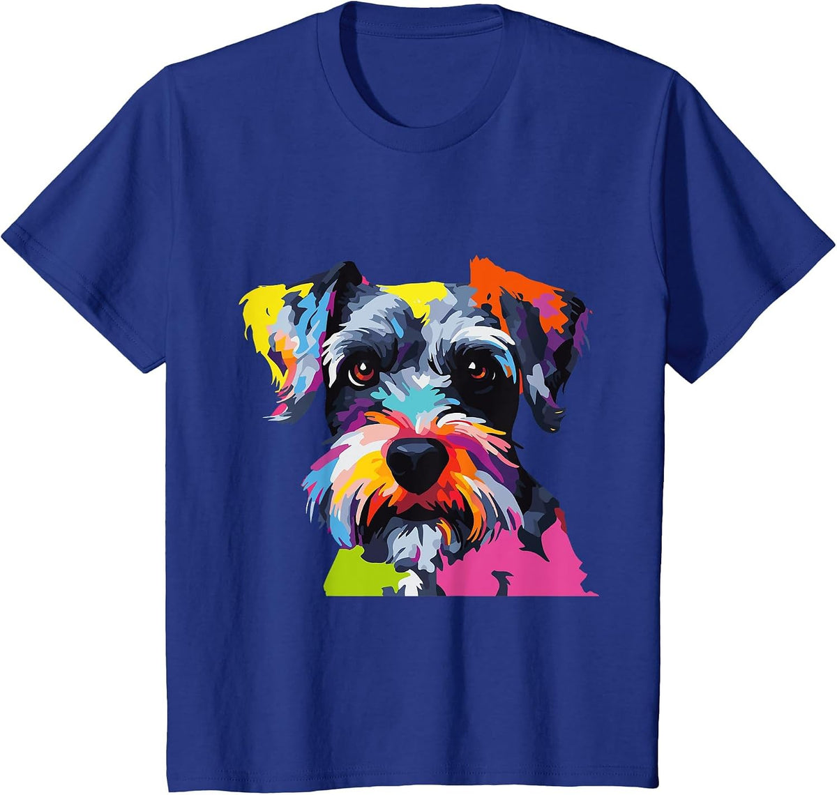 Miniature Schnauzer Pop Art Dog Mini Schnauzer T-Shirt - Royal Blue
