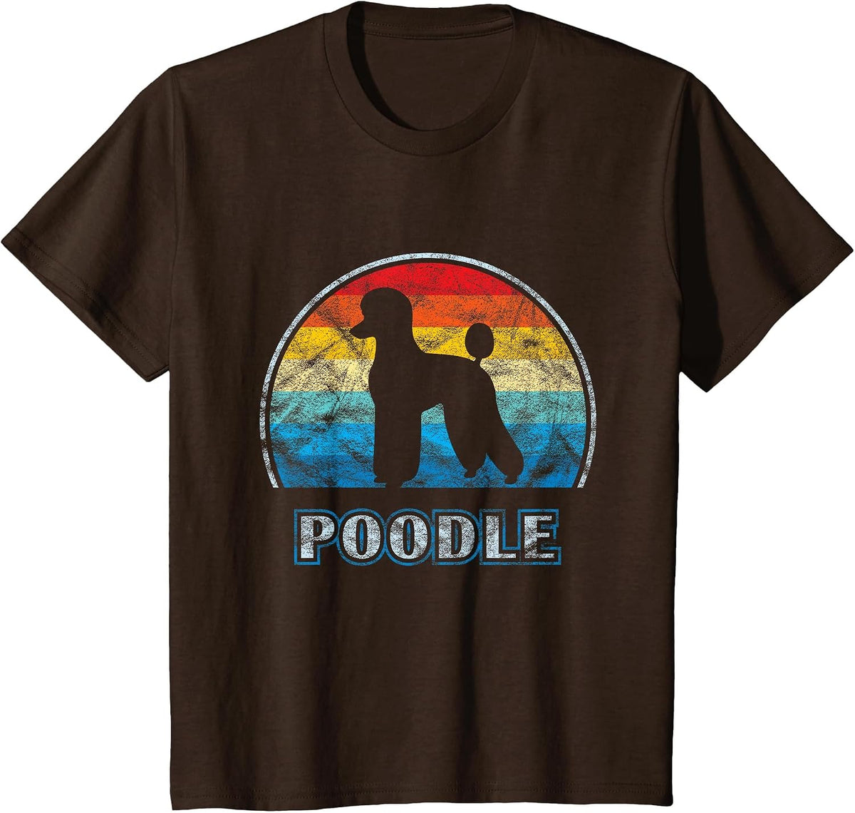 Poodle Vintage Design Dog T-Shirt - Brown