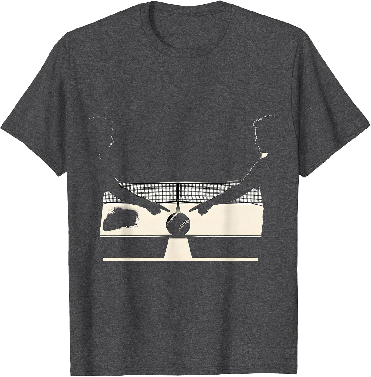 Tennis Player Silhouettes Humor Gift T-Shirt - Dark Heather Grey