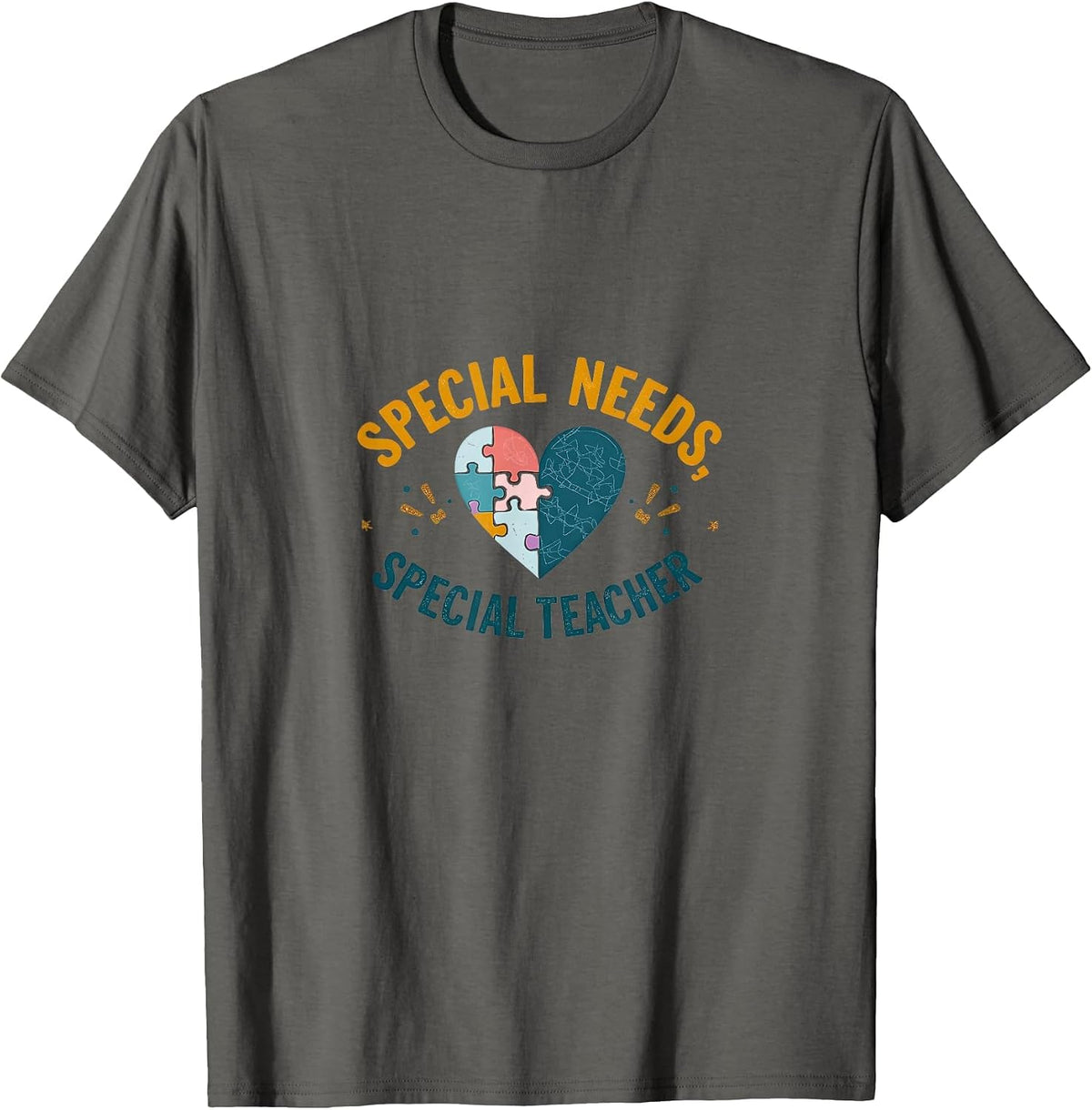 Special Needs Special Teacher Design T-Shirt - Asphalt Grey