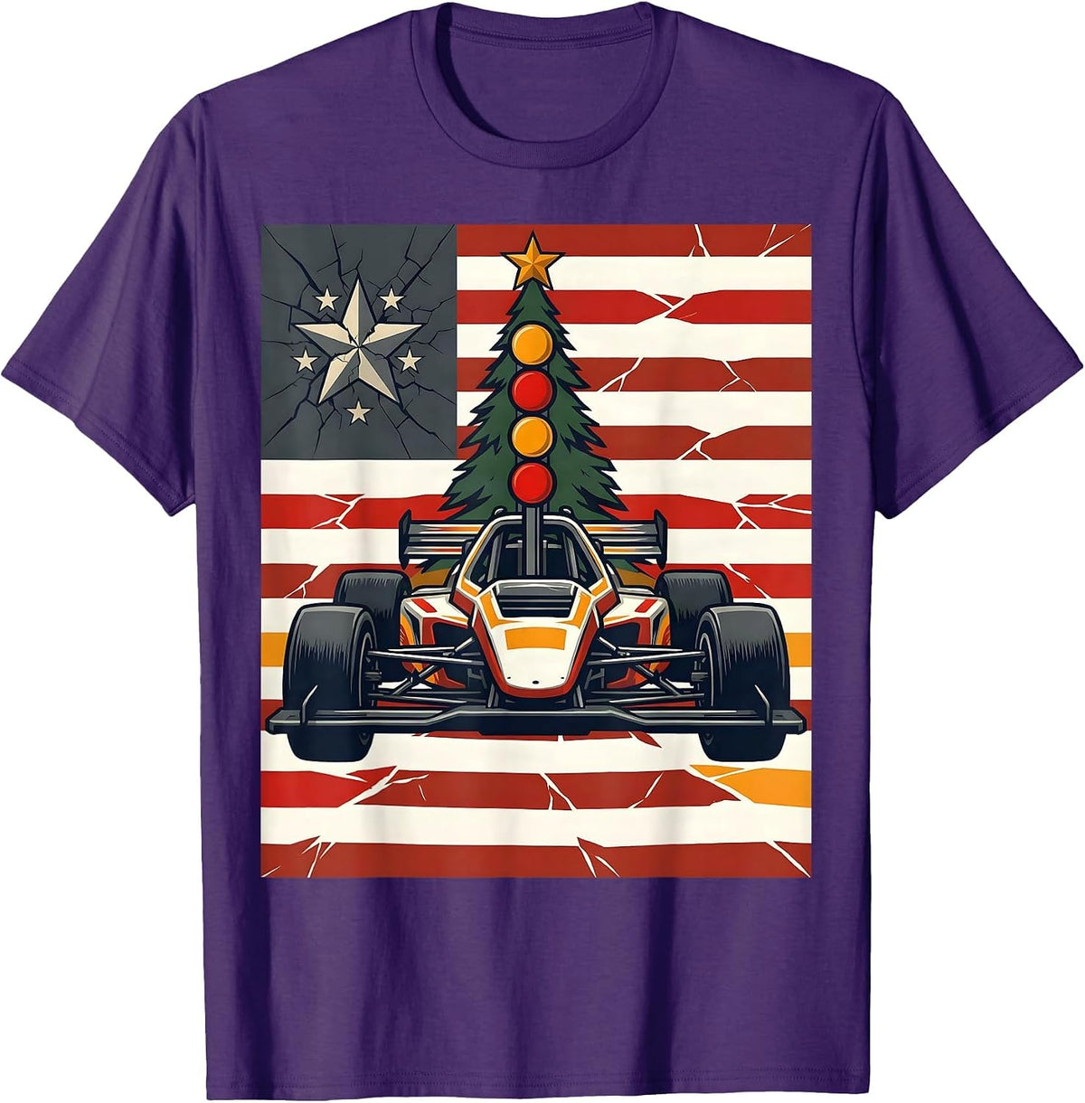RC Touring Car Starting Tree Patriotic Racing Hobbyist T-Shirt - Purple
