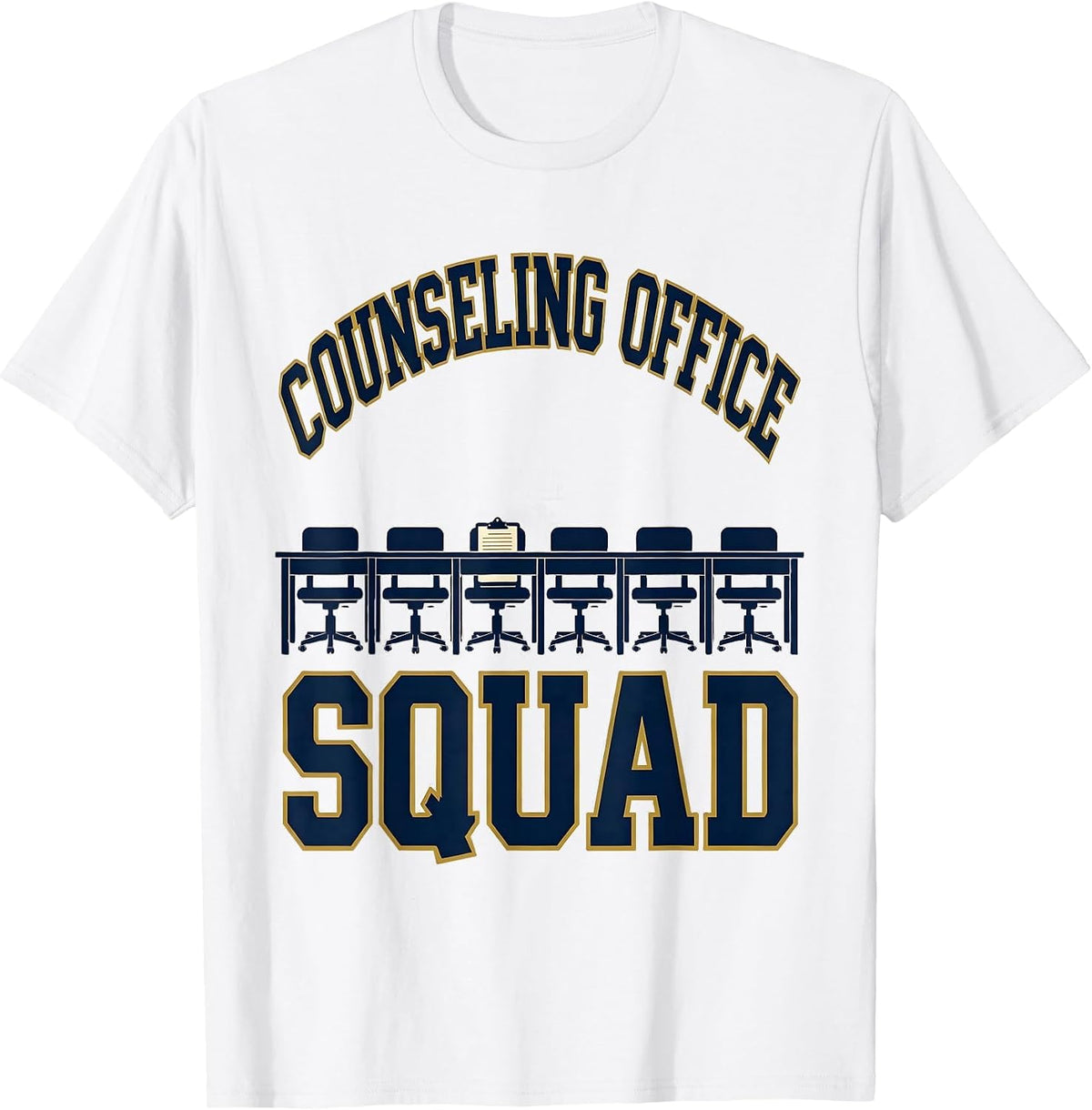 Men's Counseling Office Squad Funny School Counselor Staff T-Shirt - White