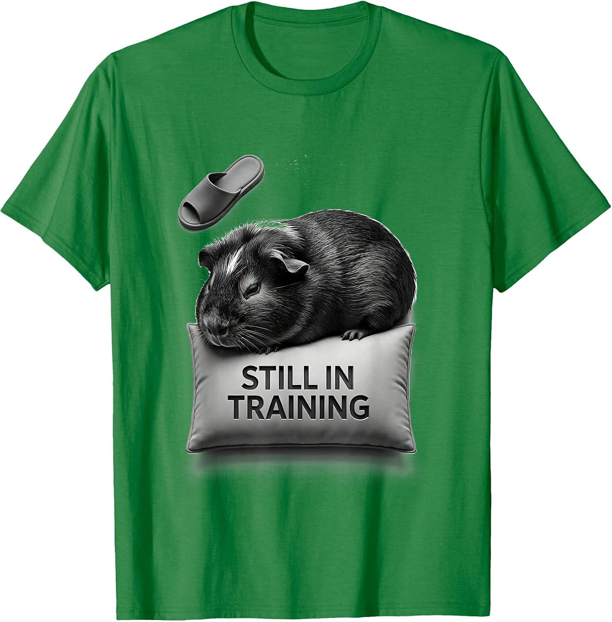 Men's Still In Training Funny Sleepy Guinea Pig Pajama Pet Lover T-Shirt - Kelly Green
