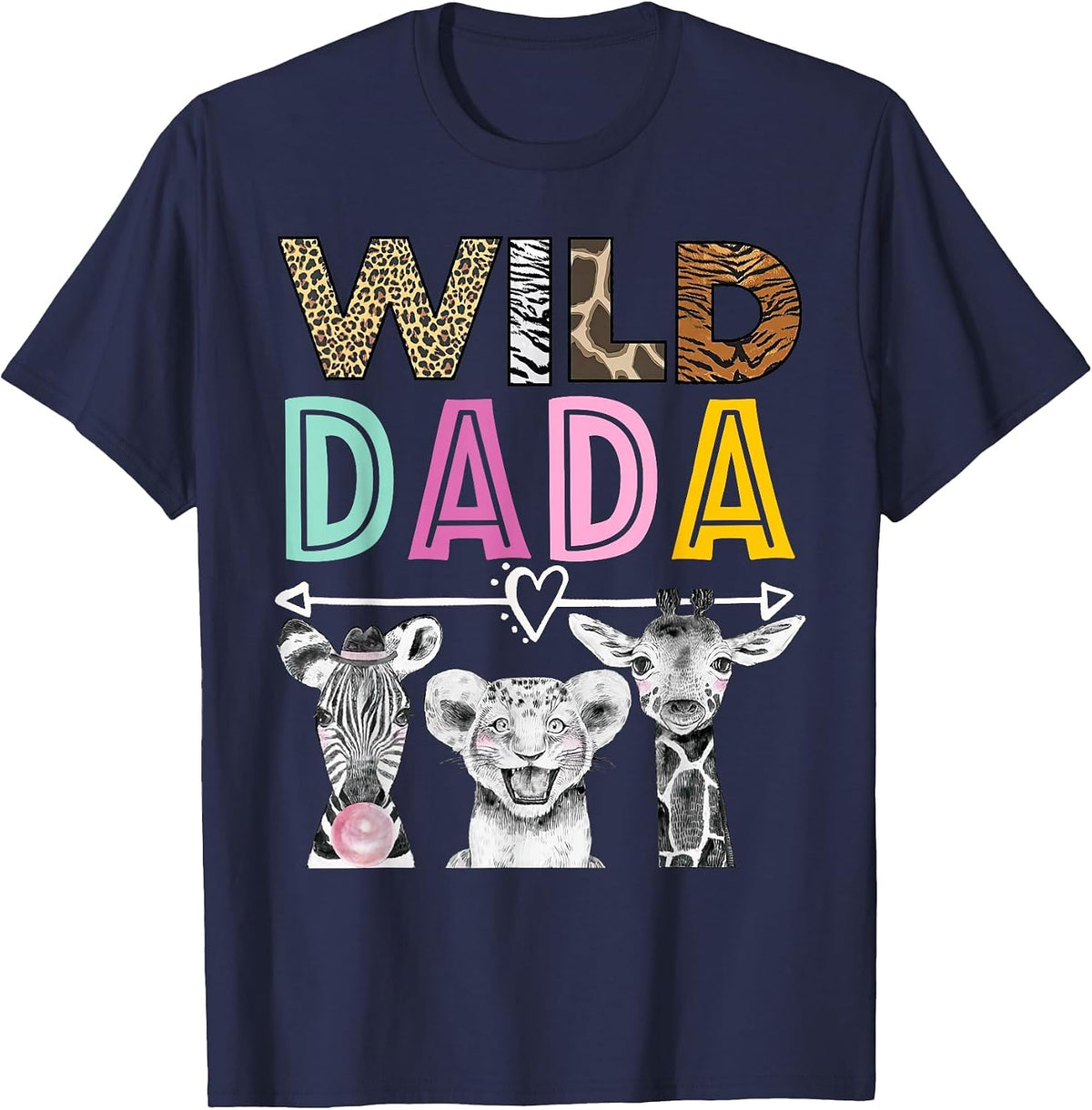 Wild Dada Zoo Theme Birthday Safari Jungle Matching Party T-Shirt - Navy Blue