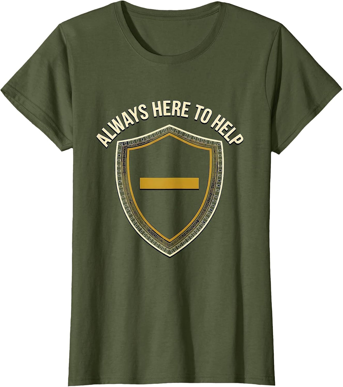 Women's Always Here To Help School Counselor Student Support Team T-Shirt - Olive Green