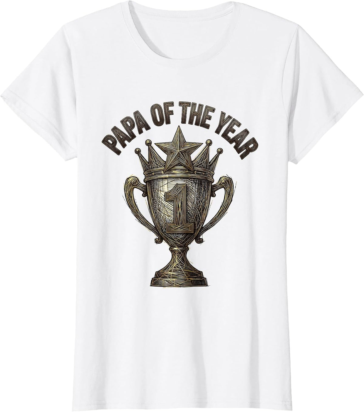 Papa of the Year Award Winning Dad Design T-Shirt - White