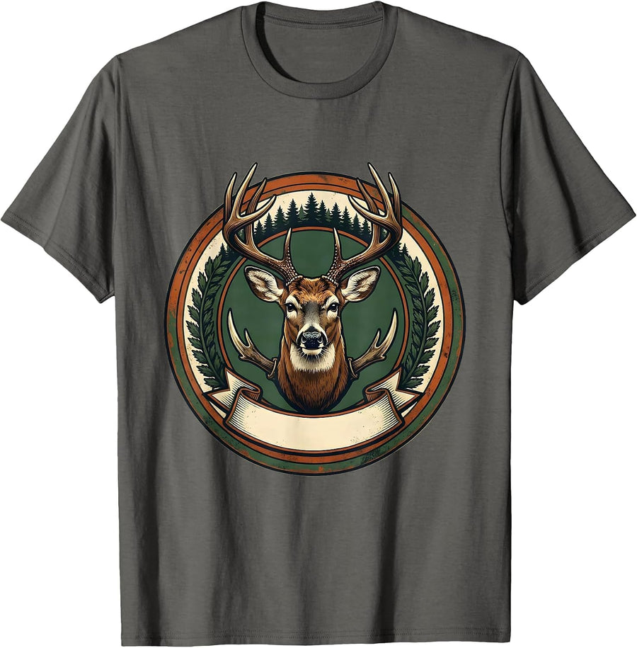 Sealed Whitetail Buck Vintage Deer Hunting Dad Humor T-Shirt - Asphalt Grey