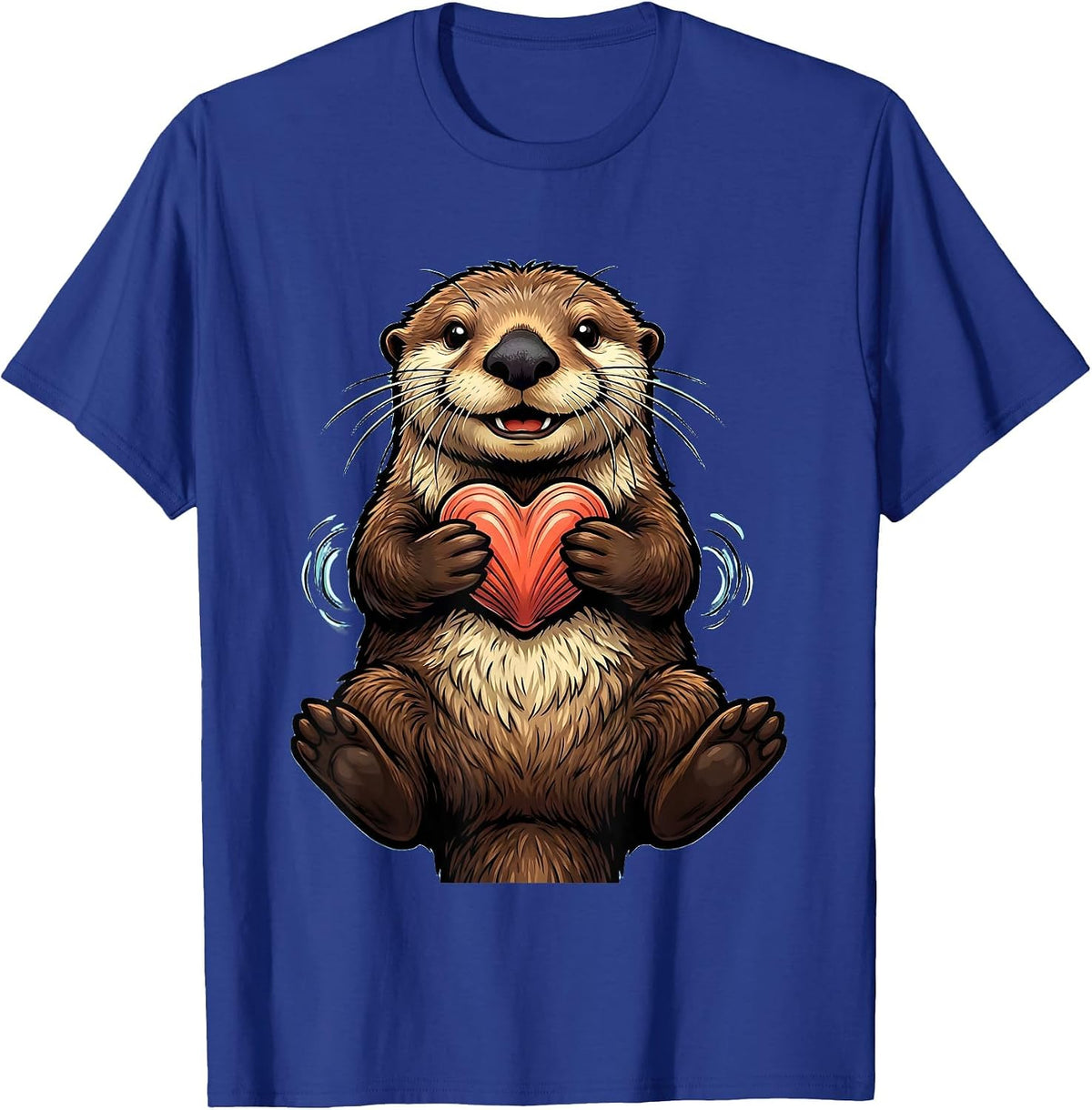 Men's Cheerful Sea Otter Cartoon Otter Lover Gift T-Shirt - Royal Blue