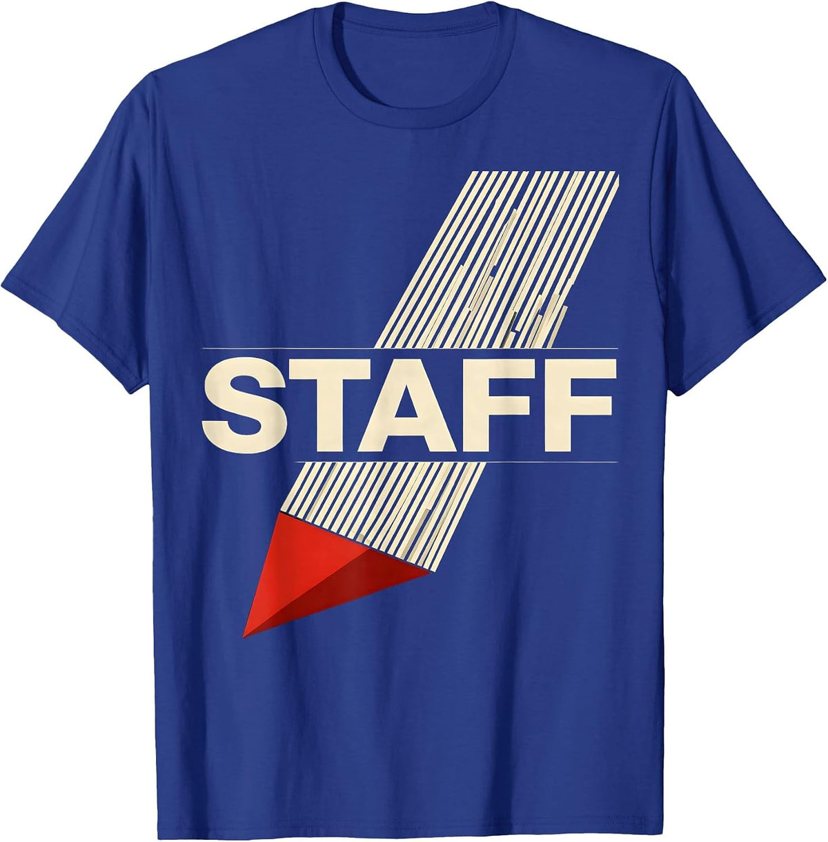 Men's STAFF Bold Security Guard Sheriff Costume Novelty T-Shirt - Royal Blue
