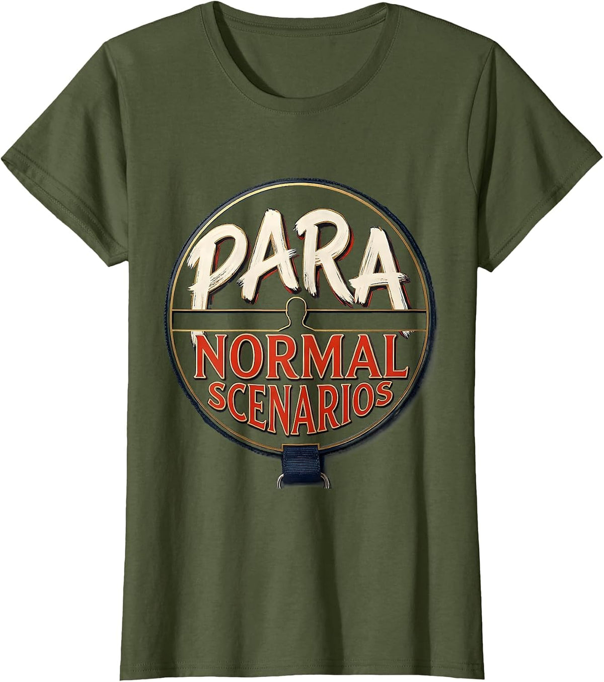 Women's Para Normal Scenarios Ghost Sped Teacher Halloween T-Shirt - Olive Green