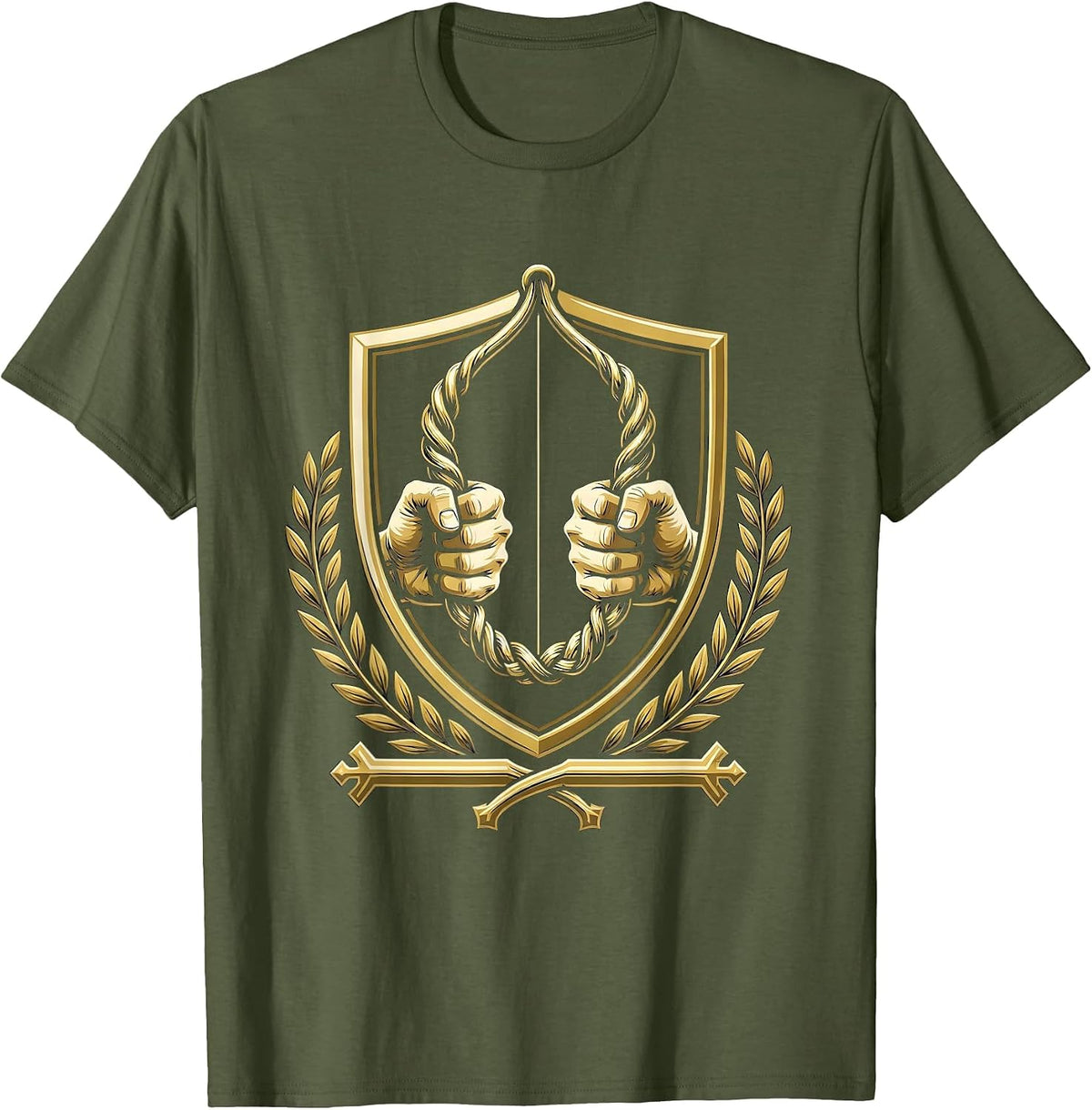 Physical Therapy Resistance Band Graphic T-Shirt - Olive Green