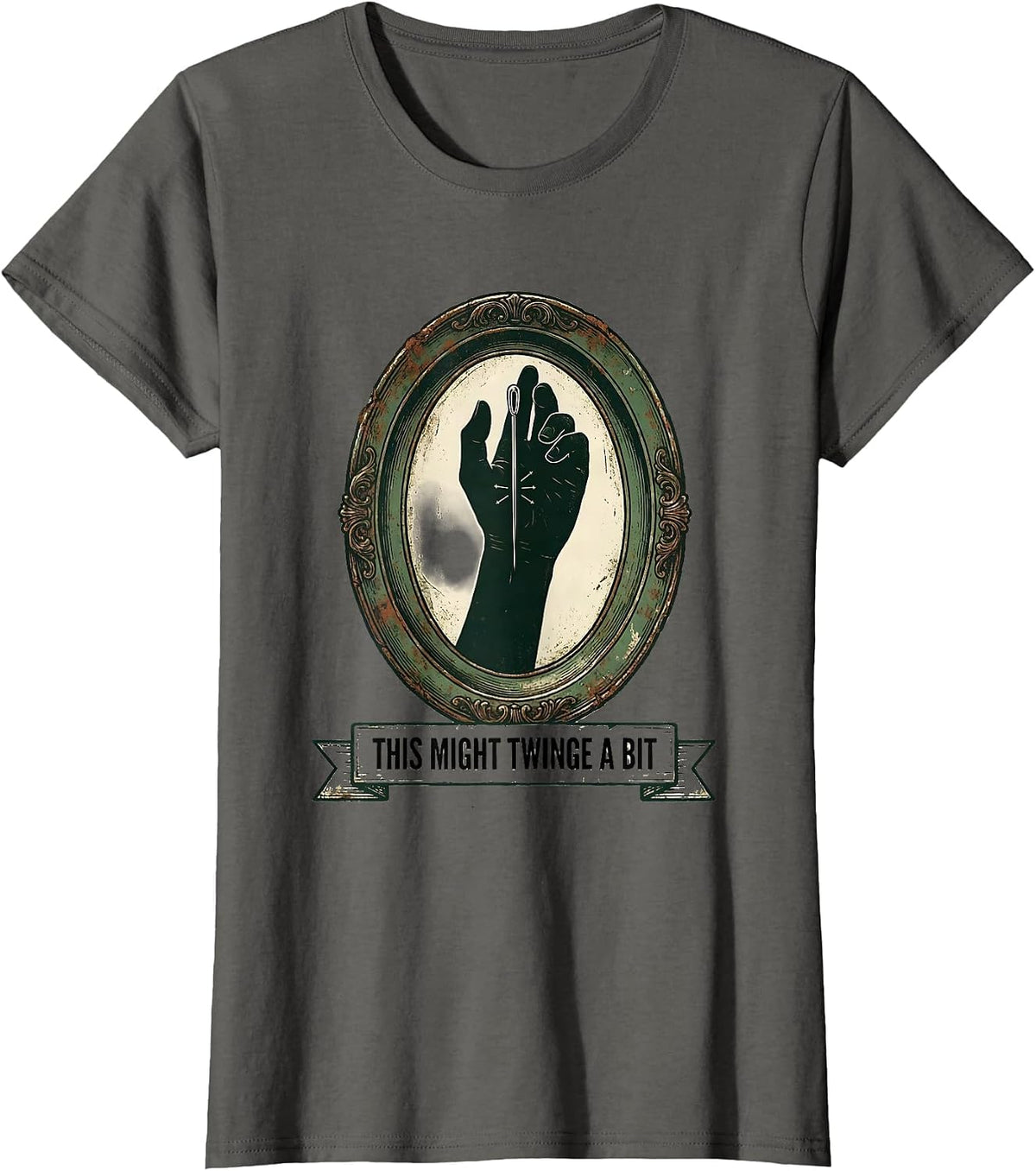 Women's This Might Twinge A Bit Vintage Chiropractor Physical T-Shirt - Asphalt Grey