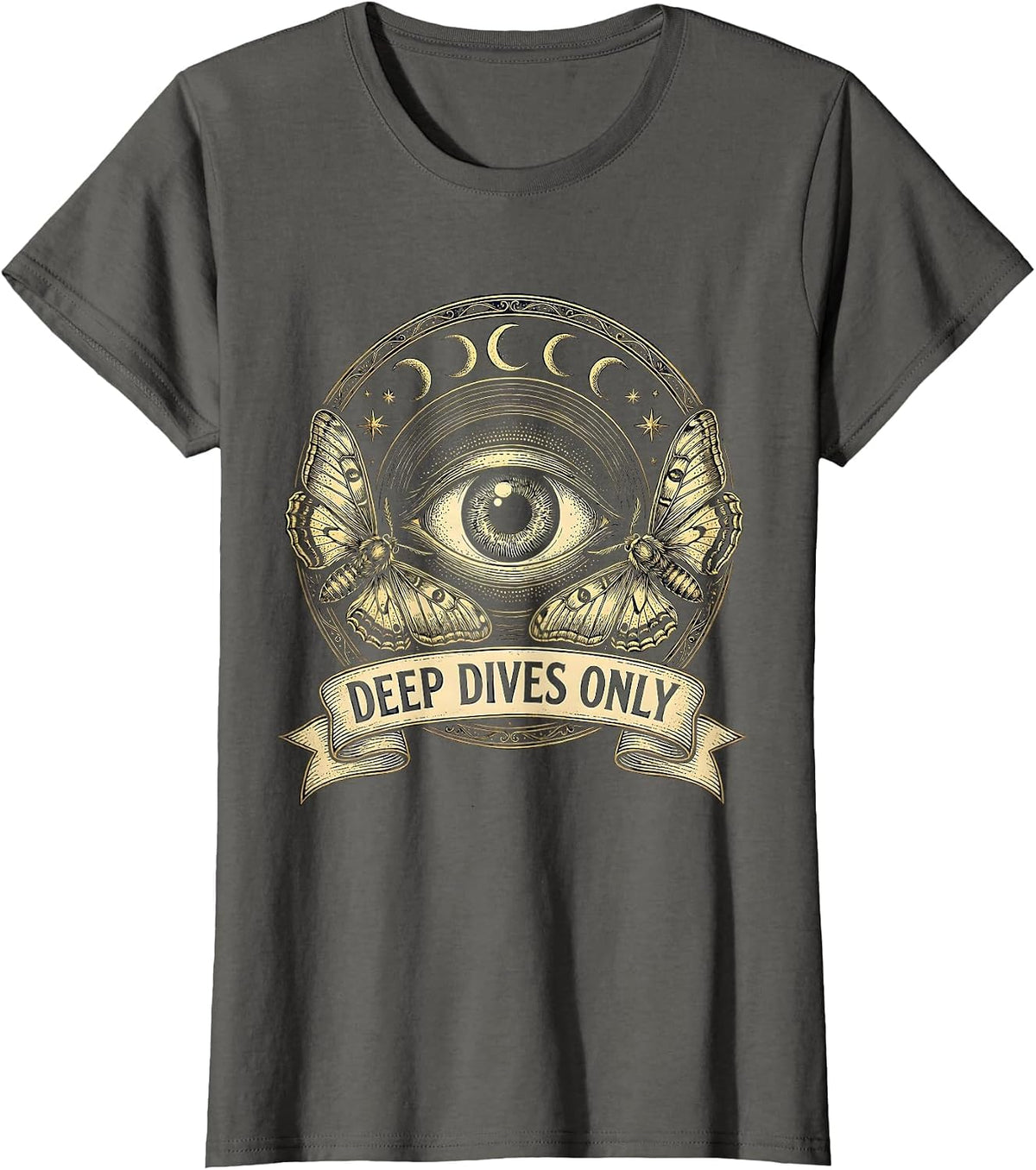 Women's Deep Dives Only Autism Awareness Design T-Shirt - Asphalt Grey
