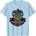 Men's Parade Boss Beads Division Mardi Gras Carnival Costume Party T-Shirt - Baby Blue