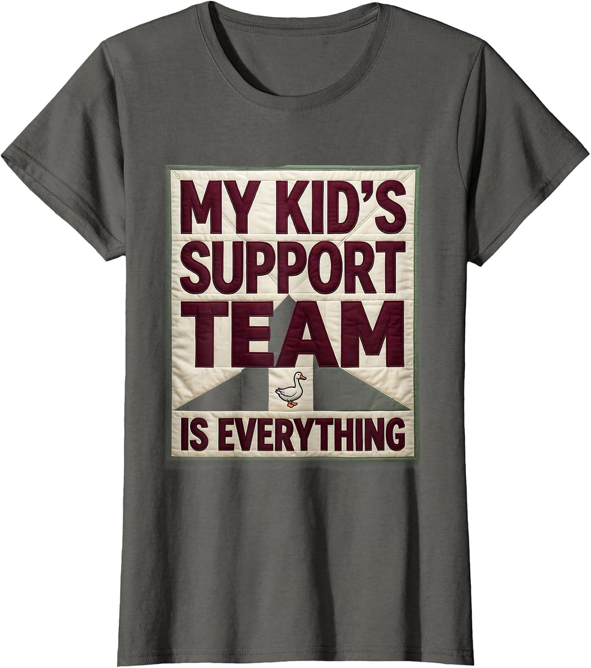 Women's My Kid's Support Team Is Everything Funny SPED Teacher T-Shirt - Asphalt Grey
