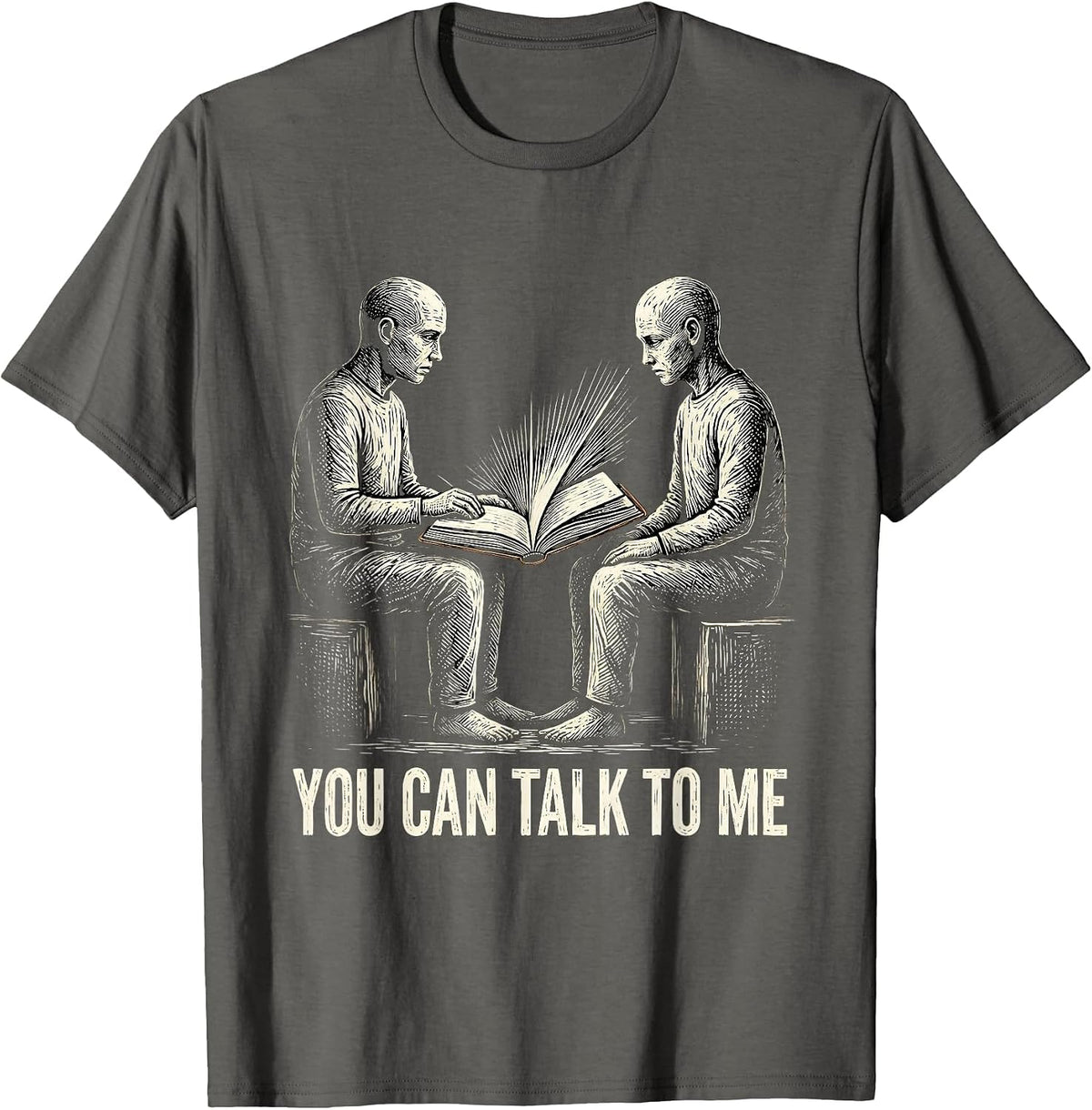 Men's You Can Talk To Me Funny School Counselor Camp Counselor T-Shirt - Asphalt Grey