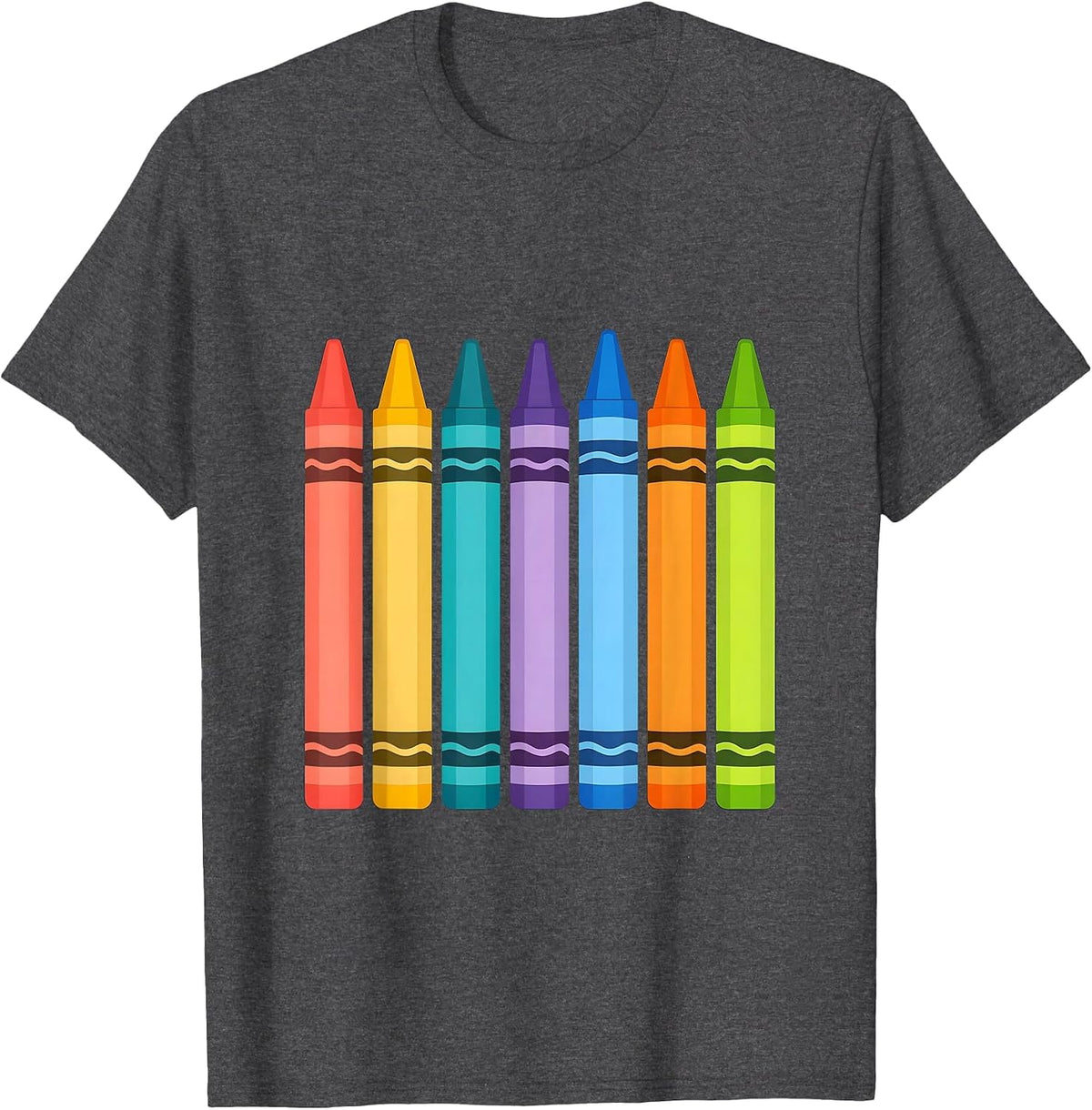 2nd Grade Crayon Squad Back to School T-Shirt - Dark Heather Grey