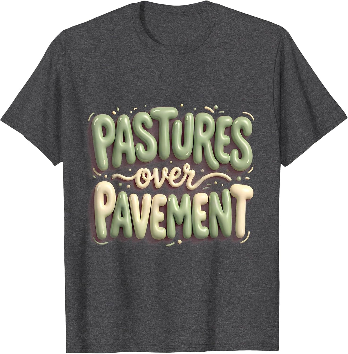 Pastures Over Pavement Country Life Design T-Shirt - Dark Heather Grey