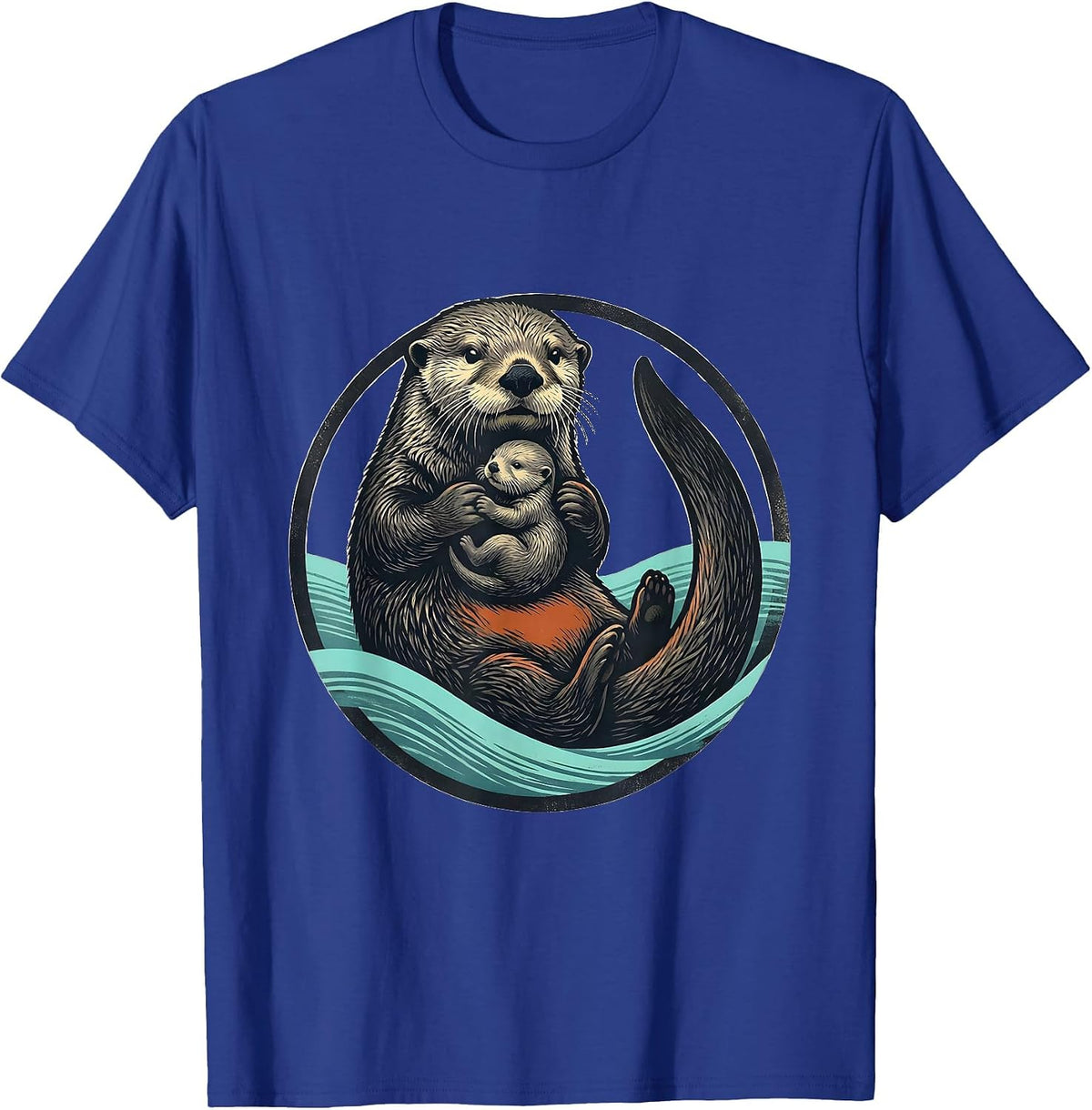 Men's Sealed Sea Otter Badge Nature Lover Gift T-Shirt - Royal Blue