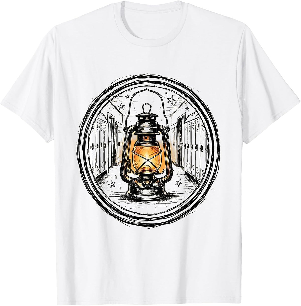 Men's Glowing Hallway Lantern Sped Teacher Gift T-Shirt - White