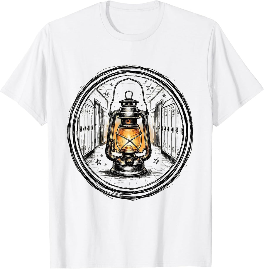 Men's Glowing Hallway Lantern Sped Teacher Gift T-Shirt - White