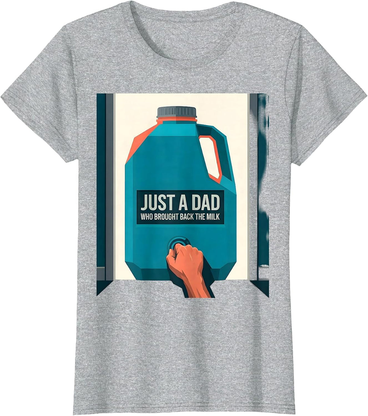 Just A Dad Who Brought Back The Milk Funny Dad Gift T-Shirt - Heather Grey