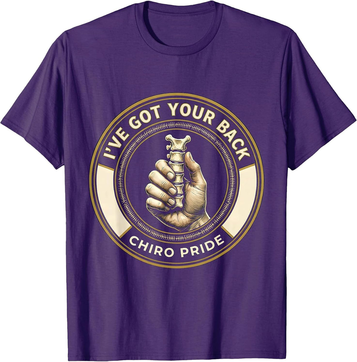 Vertebra Grip Chiropractor Humor Occupational Pun T-Shirt - Purple