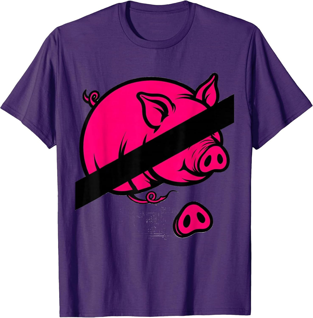 Pig Rump Farm Animal Lover Funny Novelty Gift T-Shirt - Purple