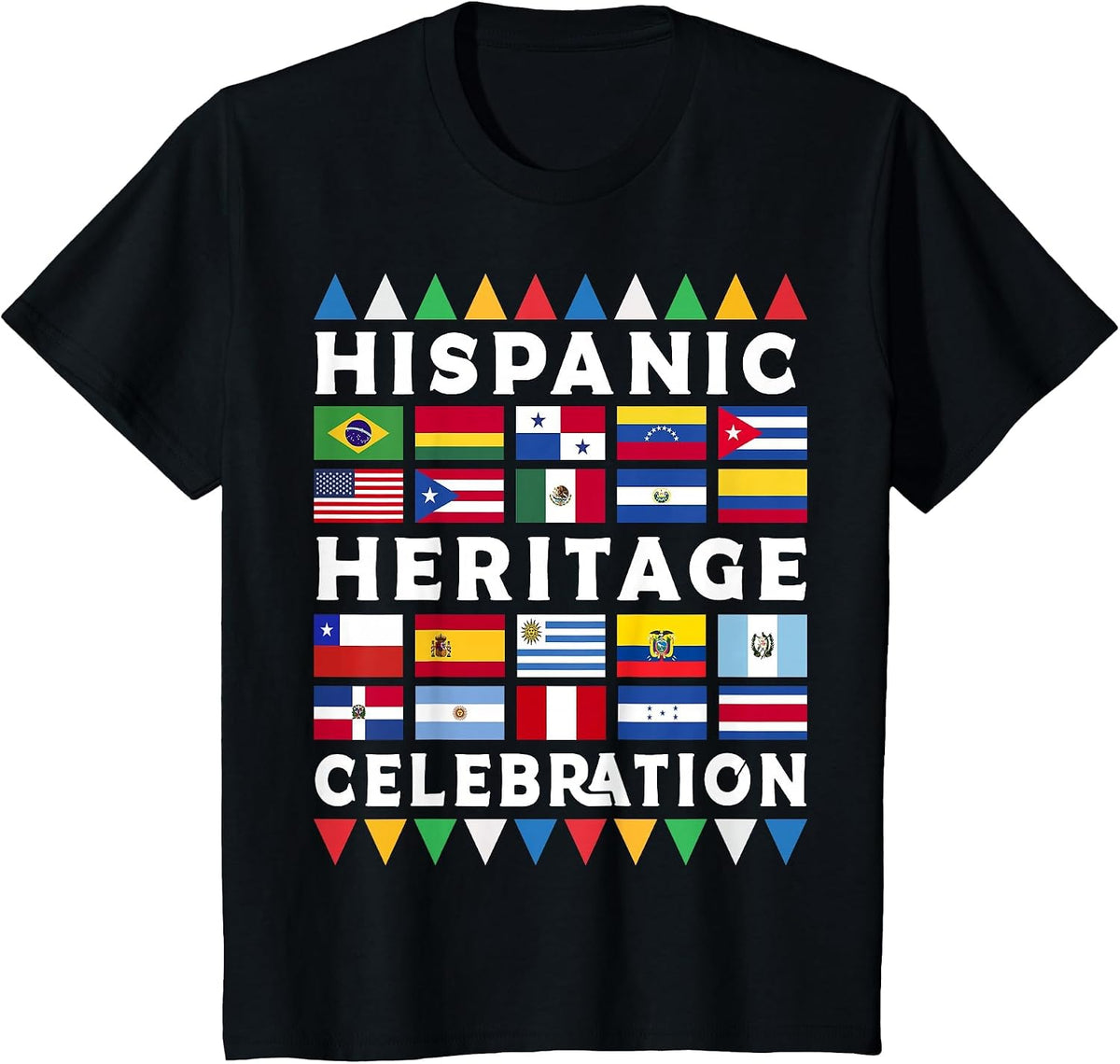 National Hispanic Heritage Month Latina Countries T-Shirt - Black