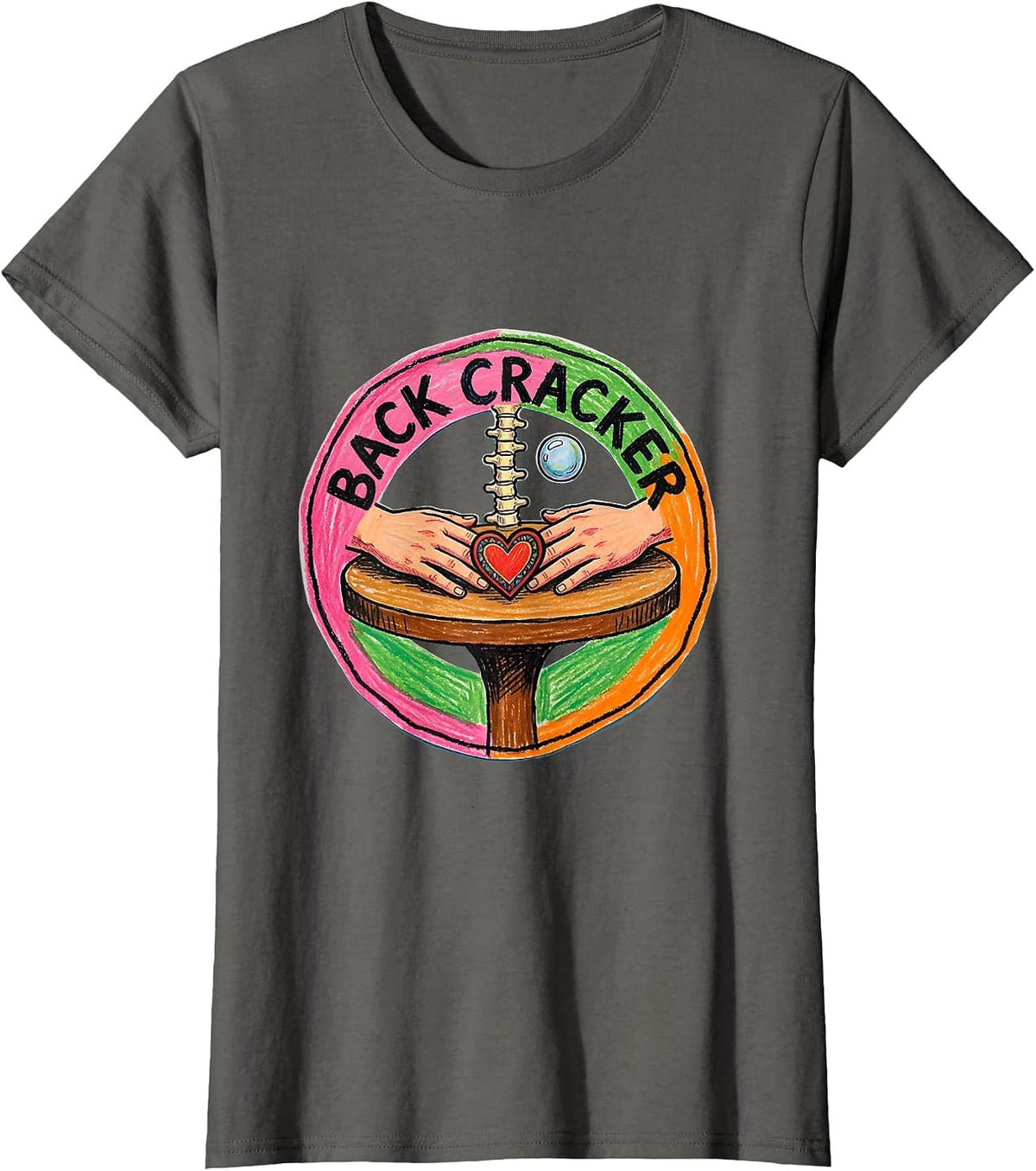 Women's Adjusting Table Chiropractic Humor Chiro Squad T-Shirt - Asphalt Grey