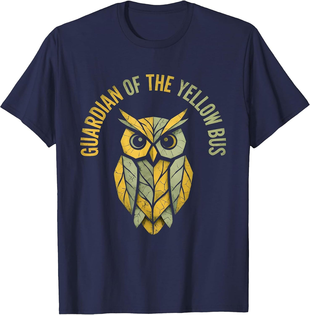 Guardian of the Yellow Bus School Bus Driver Design T-Shirt - Navy Blue