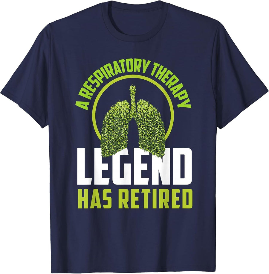 Respiratory Therapist Shirt for Retirement Retired RT Nurse T-Shirt - Navy Blue