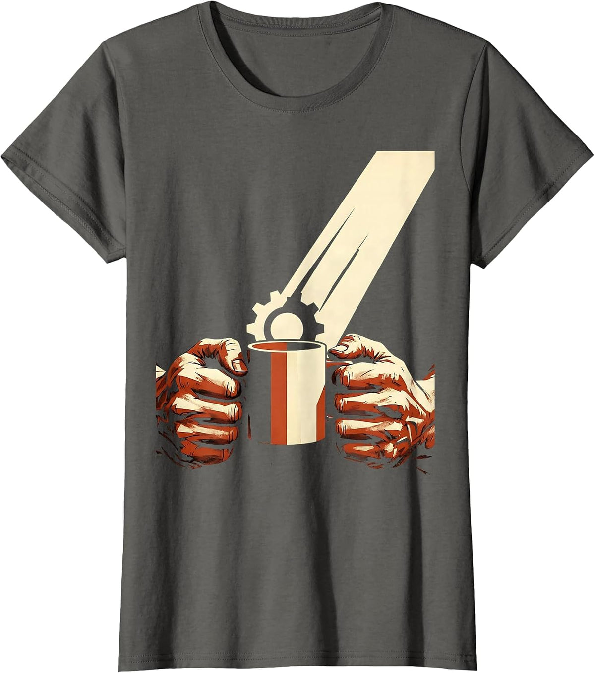 Women's Calloused Hands Hot Coffee Blue Collar Graphic T-Shirt - Asphalt Grey