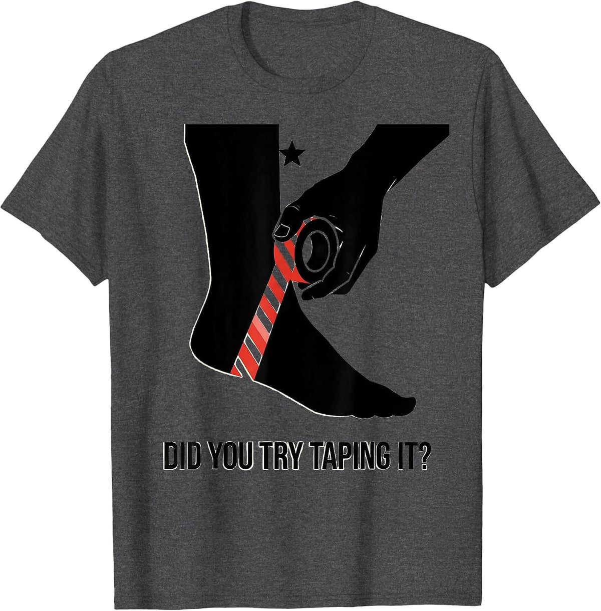 Did You Try Taping It Funny Physical Therapy Christmas T-Shirt - Dark Heather Grey